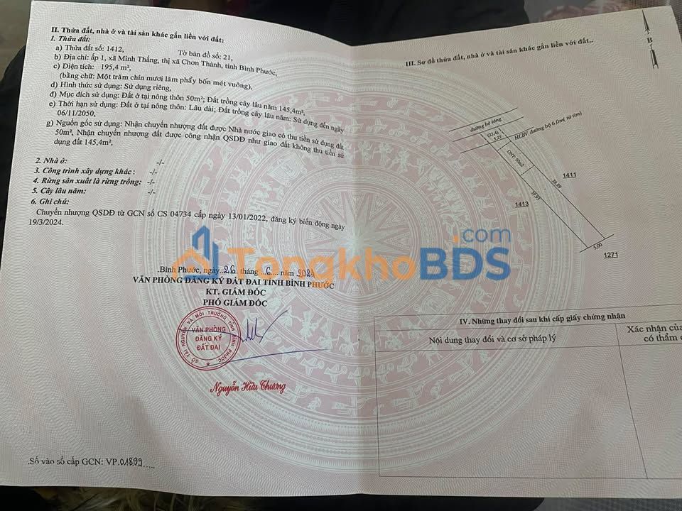 Đất Minh Thắng, Chơn Thành 195m² - Sổ Riêng Thổ Cư, Giá Đầu Tư 4xx Triệu