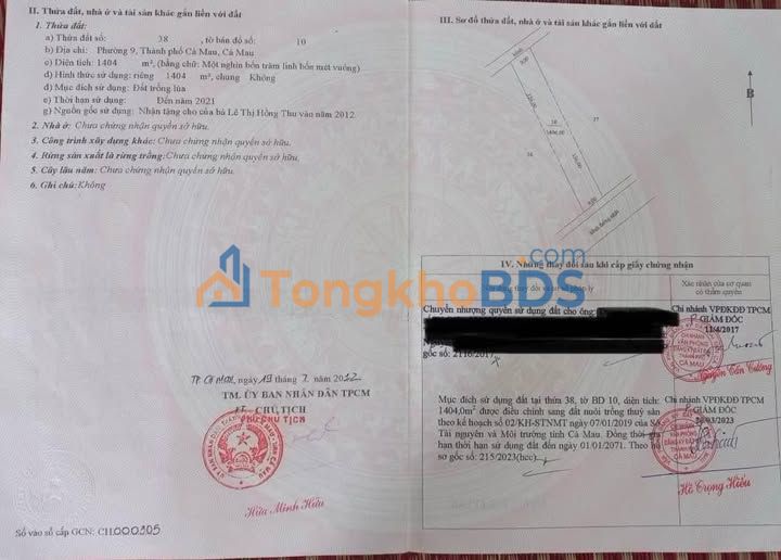 Đất Vườn Mặt Tiền Kênh Thống Nhất, Cà Mau - 1350m² Sinh Lời Cao