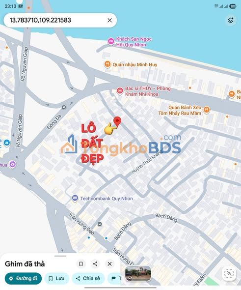 Đất Vòng Xoay Đống Đa, Quy Nhơn 50.5m² Sổ Riêng Giá 2 Tỷ Tốt