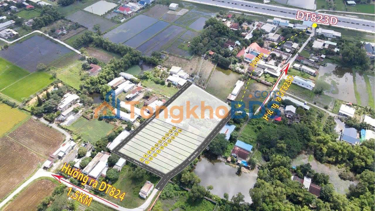 Đất Nền Thổ Cư Đức Hòa - Sổ Đỏ 100m² Gần 823D, Giá 1.1 Tỷ