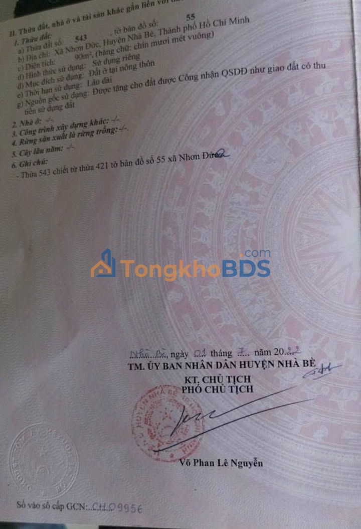 Đất Nền 90m² Sổ Riêng Lê Văn Lương, Nhà Bè - Giá 2.6 Tỷ