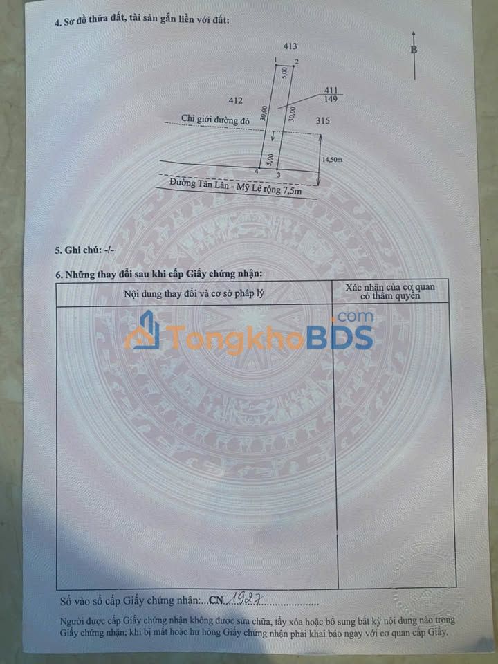 Đất thổ cư 149m² Mỹ Lệ - Mặt tiền đường Thái Thị Thiêu, giá 1.3 tỷ