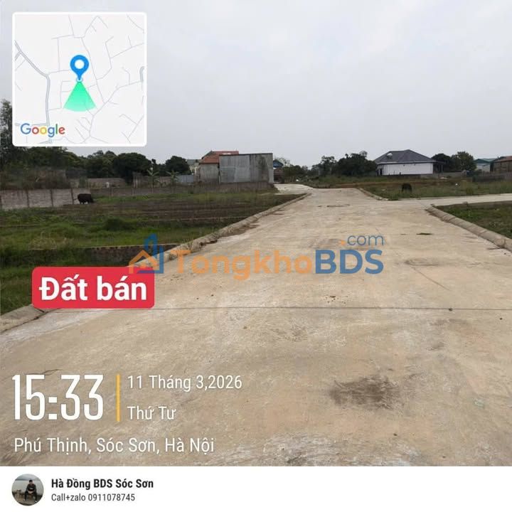 Đất thổ cư 100m² Phú Thịnh, Sơn Tây - Sẵn sàng xây nhà, đầu tư sinh lời