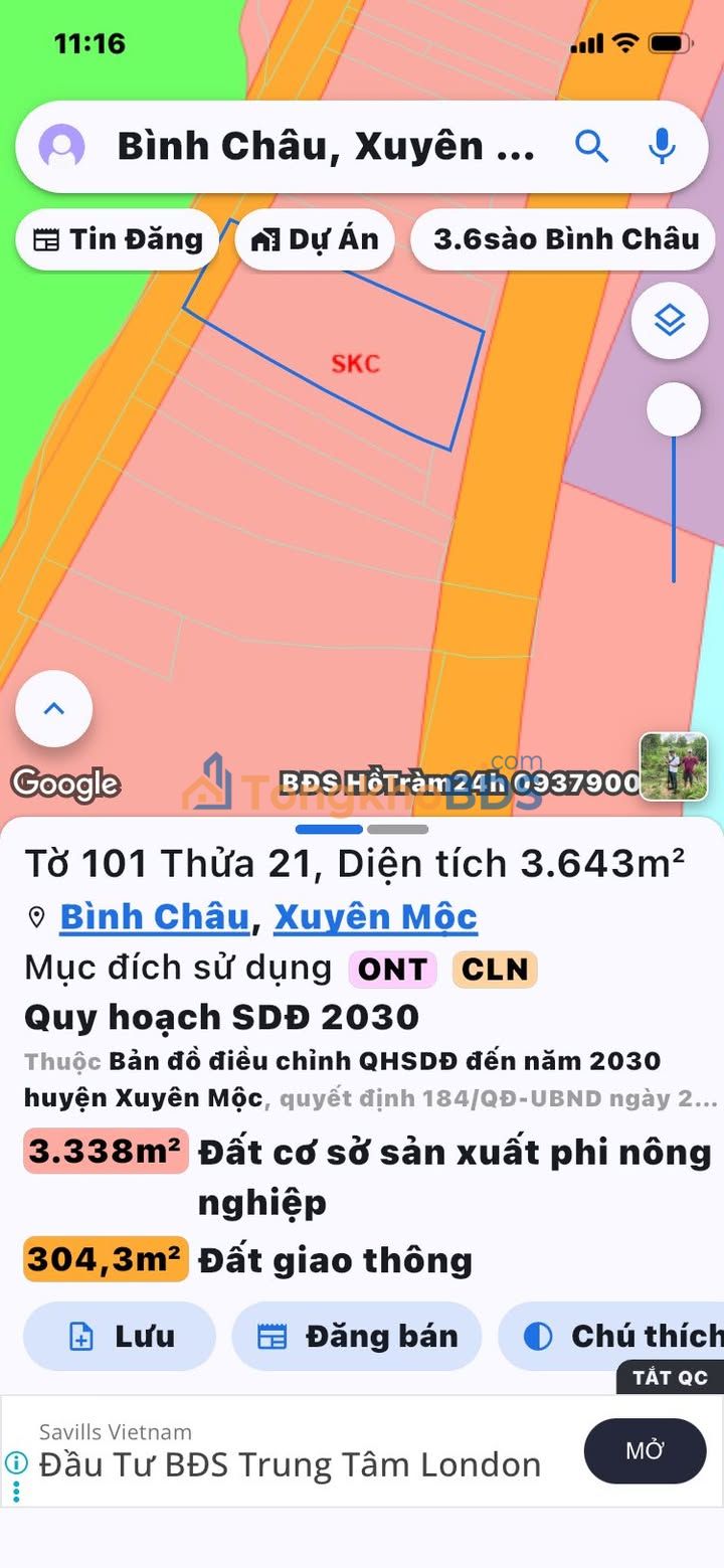 Bán Đất Vàng Xuyên Mộc - 2550m² Sổ Hồng Tách Sẵn, Kề Nova World Hồ Tràm