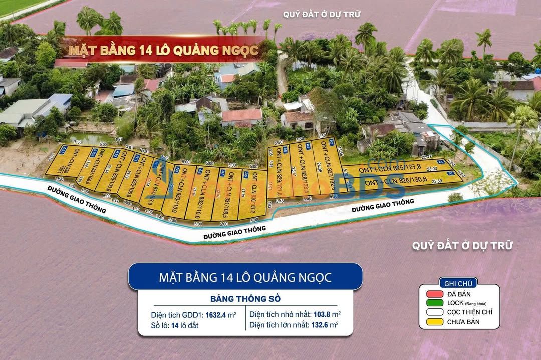 Đất Nền Quảng Ngọc 132m² - Sổ Hồng Riêng, Giá Chỉ 2XX Triệu