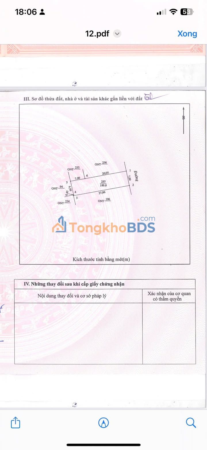 Đất thổ cư Nghi Phú, Vinh 189m² - Sổ hồng chính chủ, giá đầu tư