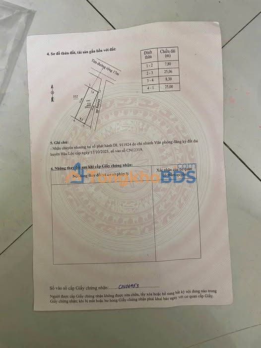 Bán Đất Mặt Tiền Tỉnh Lộ 526b Hậu Lộc - 200m² Kinh Doanh Đắc Lợi