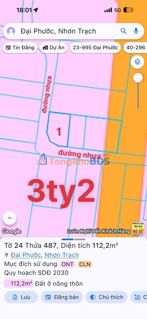 Bán Đất Nền Phú Đông - Đại Phước, Đồng Nai (112m² - 3.2 Tỷ)