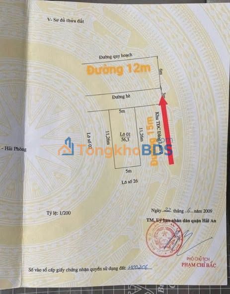 Bán Đất TĐC Sao Sáng 56.3m² - Lô Góc Trục Chính, Hải An, Hải Phòng