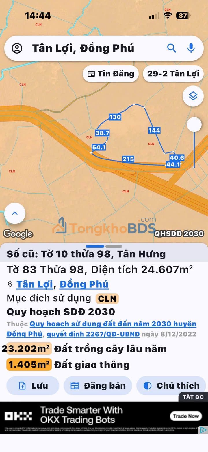 Bán gấp 9.8ha đất rẫy sổ riêng mặt tiền nhựa Đồng Phú - Bình Phước