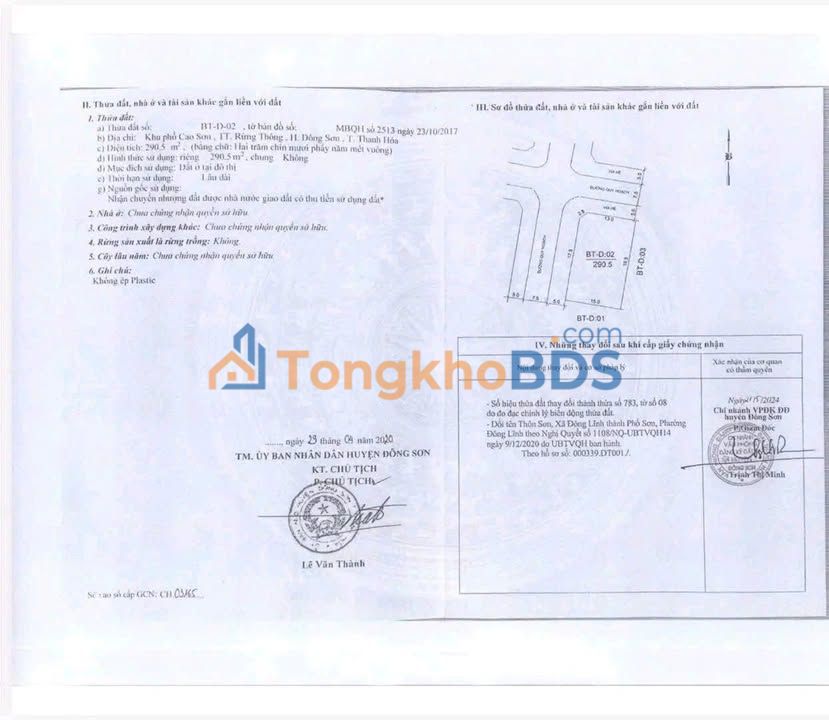 Biệt thự Đồng Vèn, TP Thanh Hóa - 290.5m² - Sẵn Sàng Giao Dịch