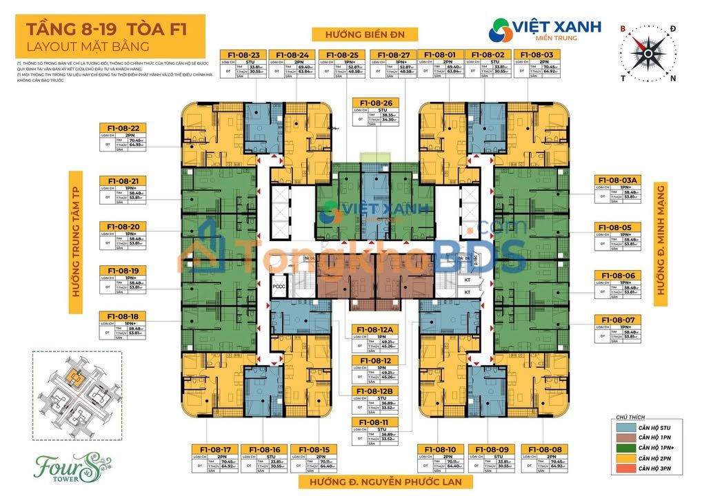 Chung cư Fours Tower Đà Nẵng - Studio 30.5m² Giá 2.01 tỷ