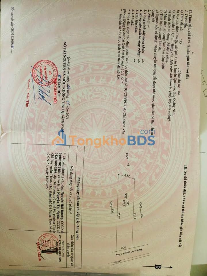 Bán Đất Thổ Cư 123m² Phường Vĩnh Điện, Điện Bàn - Giá 350 Triệu