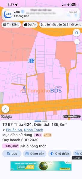 Đất thổ cư Phước An, Nhơn Trạch 144m² - Sổ hồng sẵn, giá 1.4 tỷ