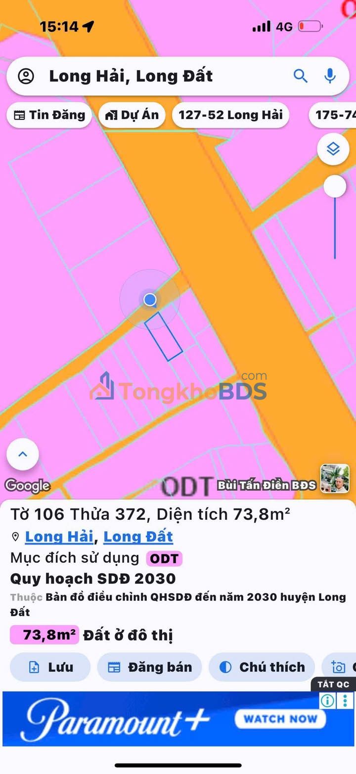 Đất nền Long Hải - 146m² - Sát nhựa, trung tâm, 1.9 tỷ/lô