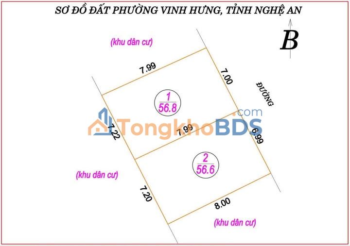 Bán Đất Xóm 5 Nghi Kim 56.8m² Giá 1.41 Tỷ - Gần Viện Ung Bướu