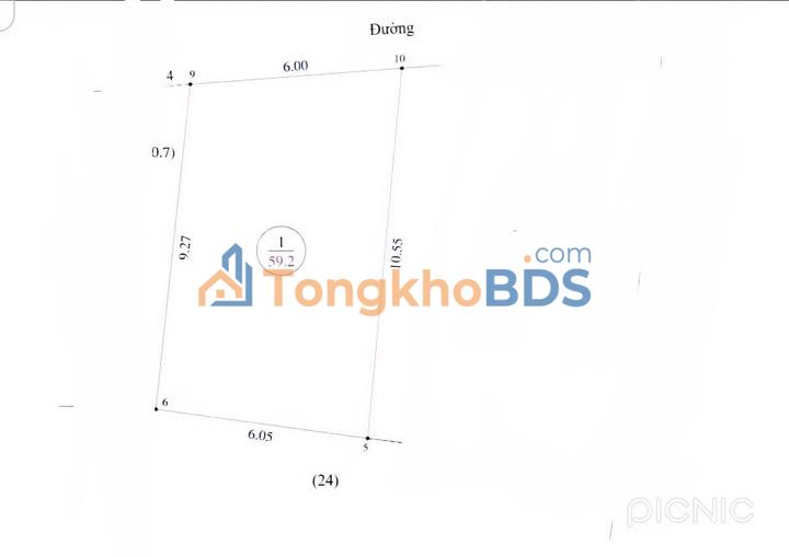 Bán đất tặng nhà C4 Hưng Dũng, Vinh 59.6m² - MT 6m hướng Đông Bắc