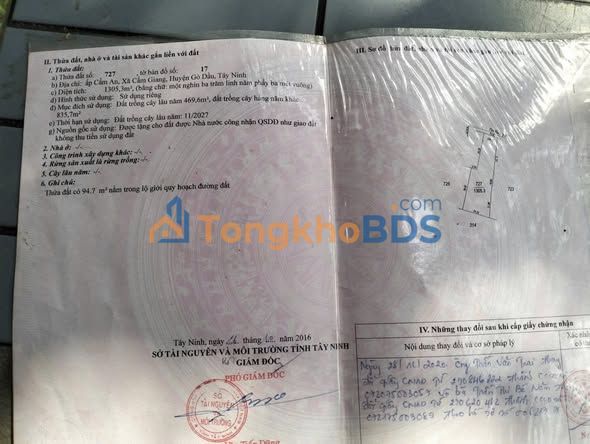 Đất Vườn 864m² Xã Cẩm Giang, Gò Dầu - Nở Hậu Tài Lộc, Giá 1.1 Tỷ