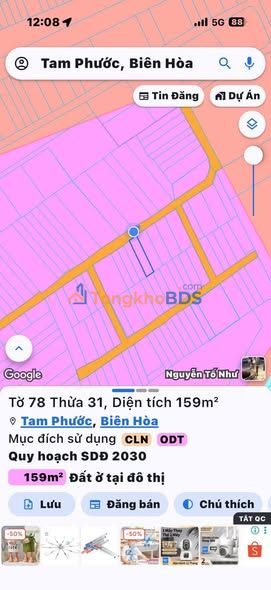 Đất Tam Phước Biên Hòa - 159m² Thổ Cư 100% - Sổ Đỏ Sẵn Sàng