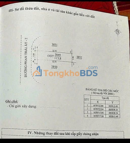 Đất nền Mặt tiền Phan Thái Ất, Quảng Ngãi - 113.8m² - Sổ hồng sẵn
