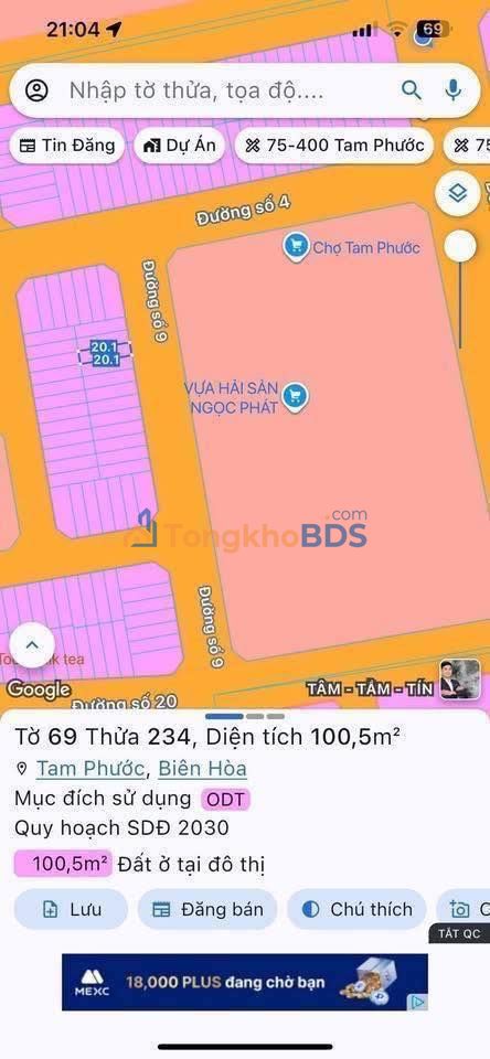 Đất thổ cư sổ hồng riêng 100m² tại KDC Tín Nghĩa, Long Thành - Giá tốt đầu tư!