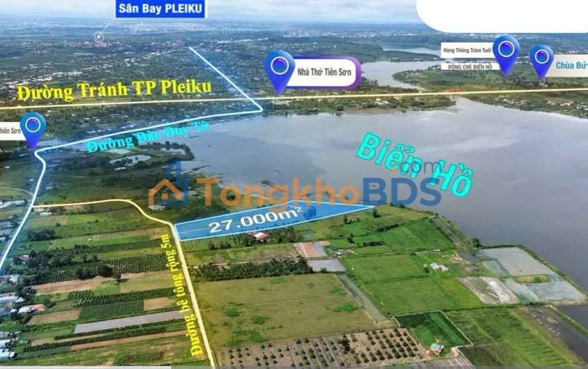 Đất Nông Nghiệp 2.7ha Bám Hồ, Thị Xã An Khê, Gia Lai - Giá 14 Tỷ