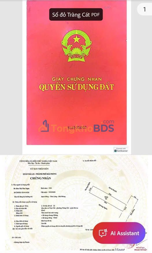 Đất nền An Lão, Hải Phòng - Mặt đường 10m, kinh doanh sầm uất 82m²