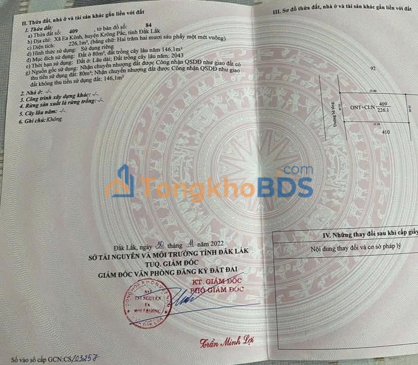 Đất thổ cư Ea Knuec 200m² - Sổ đỏ riêng, giá 680 triệu