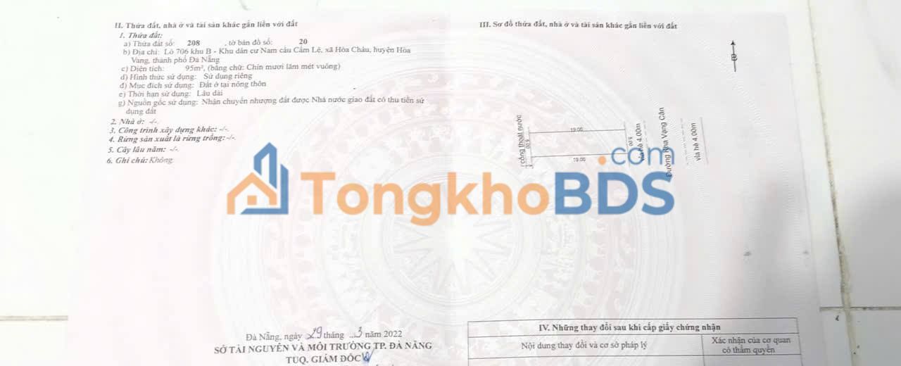 Đất Nền Nam Cẩm Lệ 95m² Hướng Đông - Sổ Đỏ Sẵn Sàng Đầu Tư