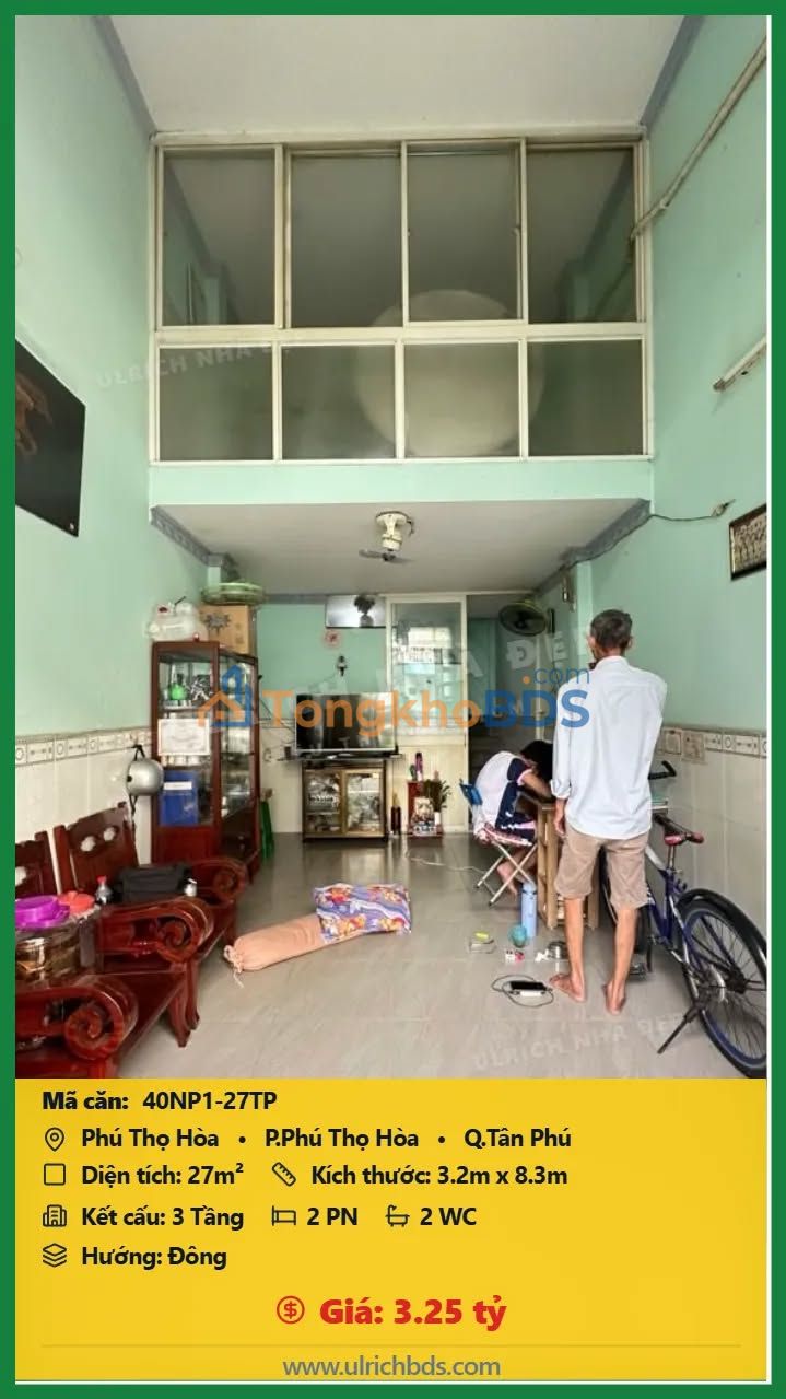 Nhà 3 Tầng Tân Phú 27m² - Sát Mặt Tiền - 3.25 Tỷ