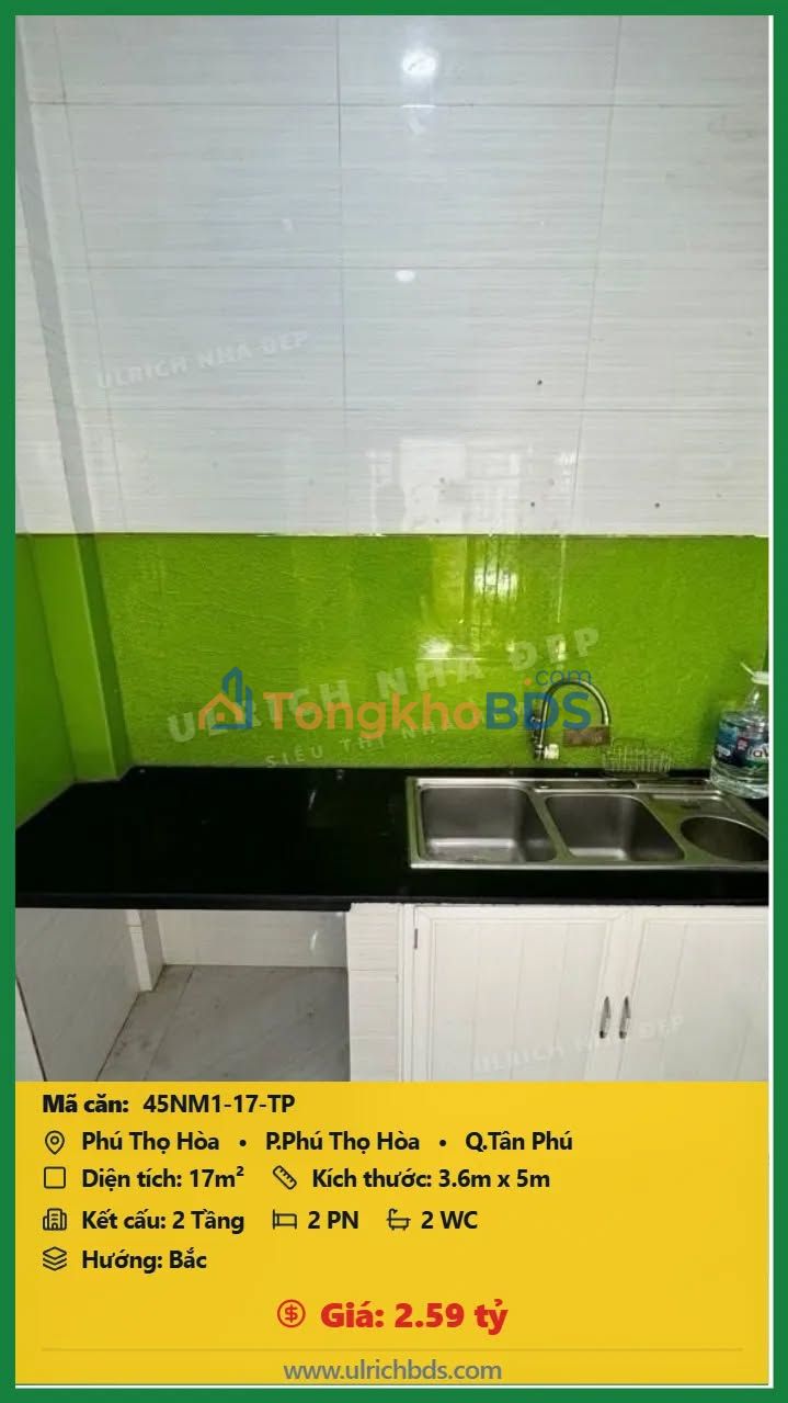 Nhà nhỏ xinh 17m² Phú Thọ Hòa, Tân Phú - Giá 2.59 tỷ, Sổ hồng sẵn sàng