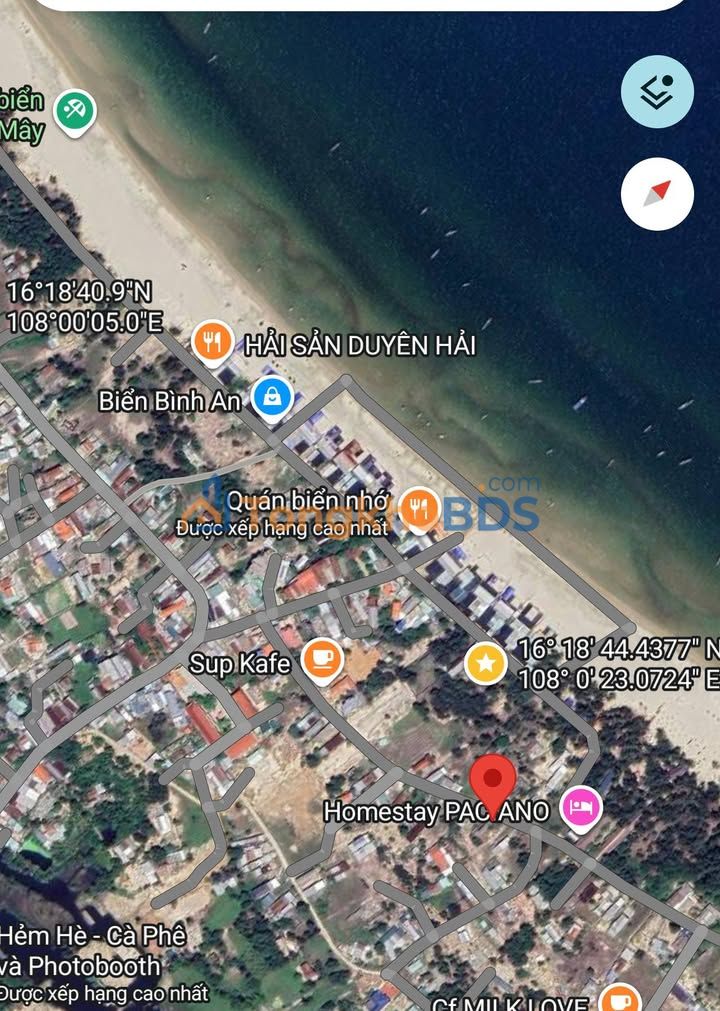 Bán đất 221m² thổ cư, gần Biển Bình An, Chân Mây Lăng Cô