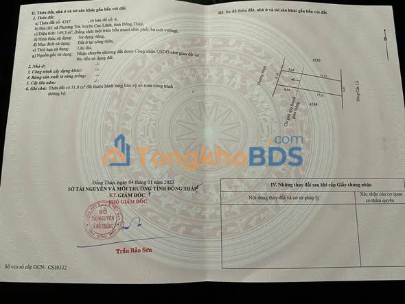 Đất nền 144m² full thổ cư - Xã Phương Trà, Cao Lãnh, Đồng Tháp - Giá 650 triệu