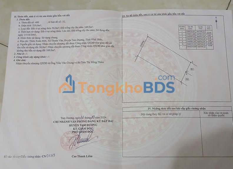 Đất Vĩnh Phúc 219m² - Mặt tiền 10m Trục Chính Thôn Mới, Thanh Vân