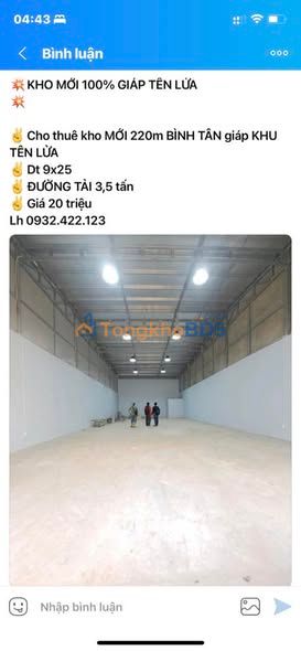 Cho Thuê Kho Xưởng Quận Bình Tân 100-5000m² Giá Tốt, Xe Container