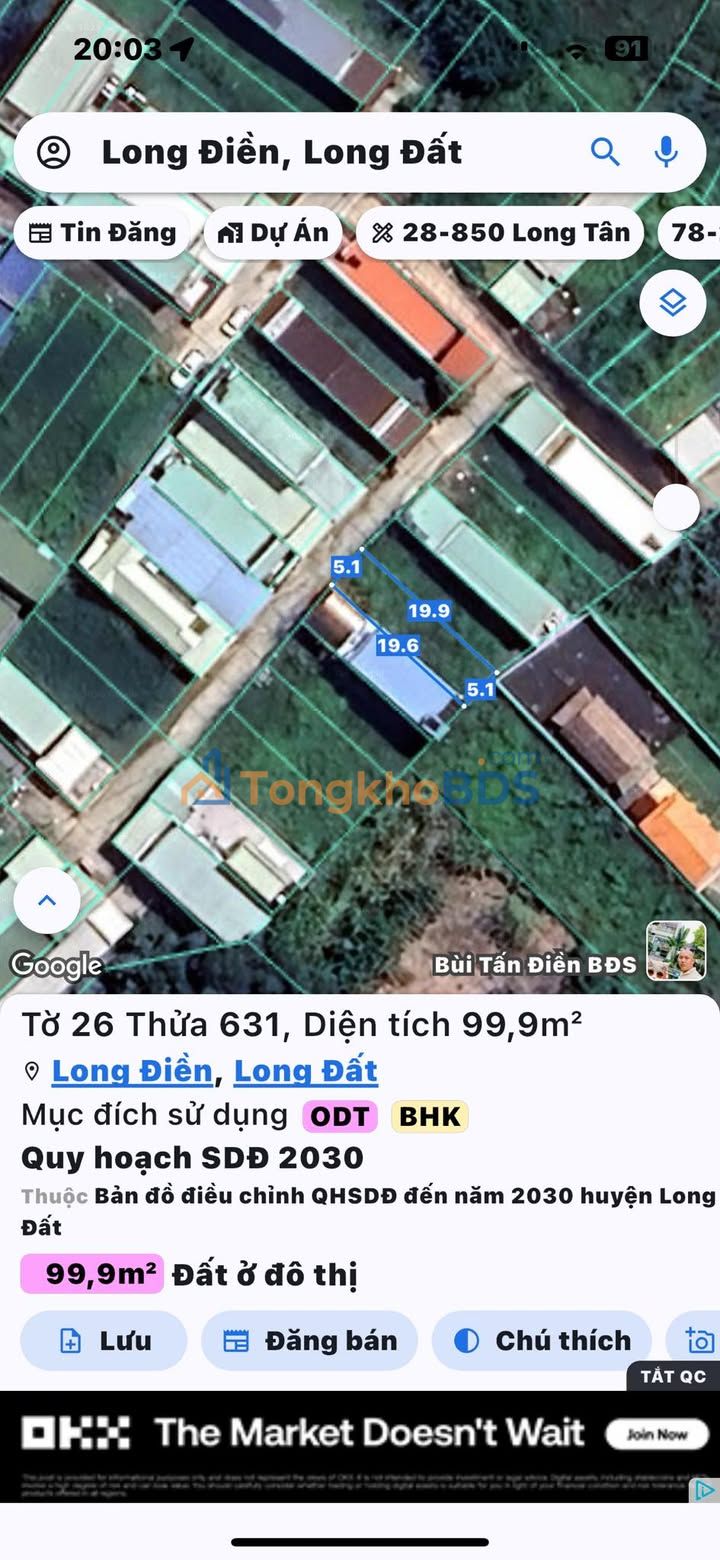 Đất nền Long Điền 100m² - Sổ đỏ chính chủ, giá chỉ 1 tỷ