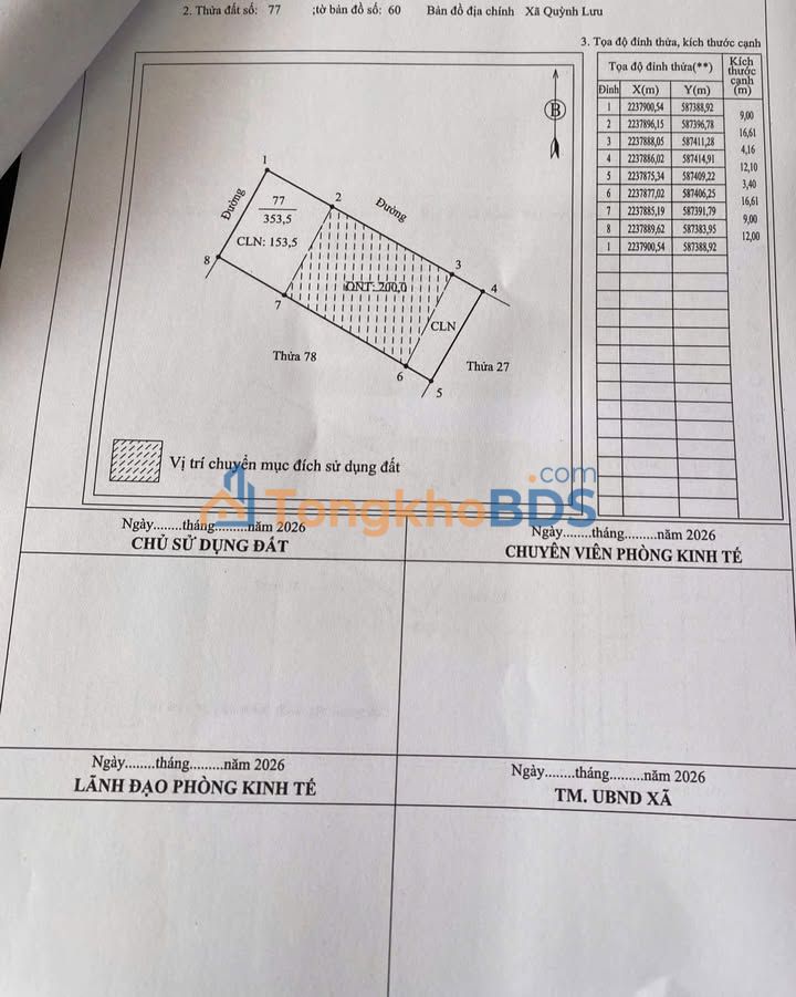 Đất Nền Hội Tiến 2, Quỳnh Lưu 353m² - Mặt Tiền Rộng 12m, Giá Tốt
