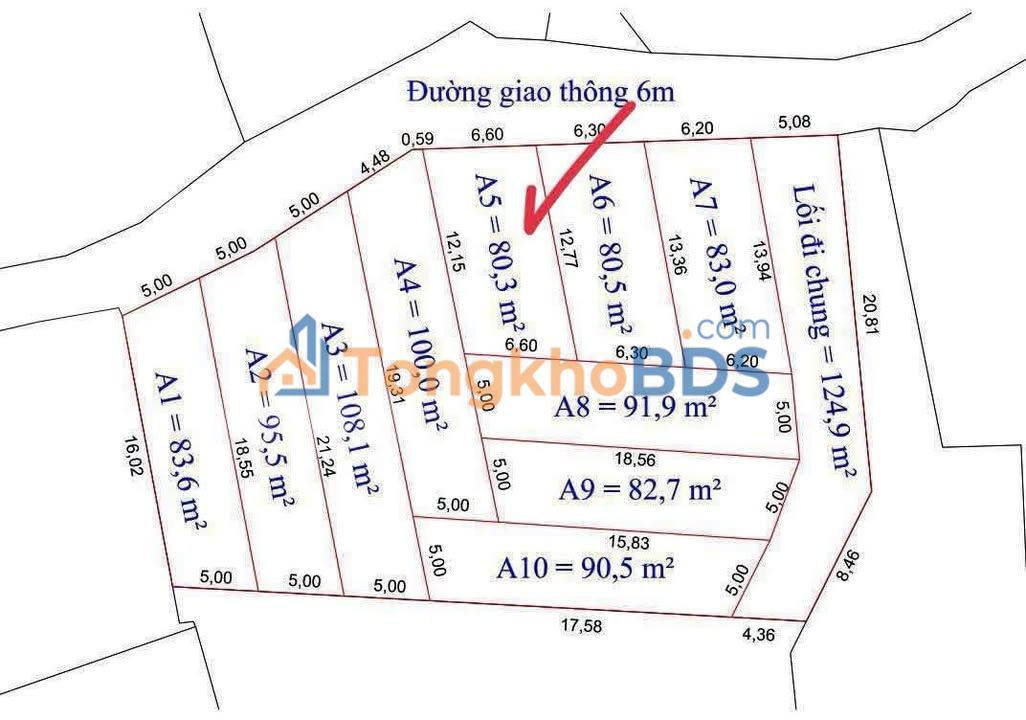 Đất thổ cư 80m² Bình Xuyên - Sổ hồng sẵn, giá 1.2 tỷ
