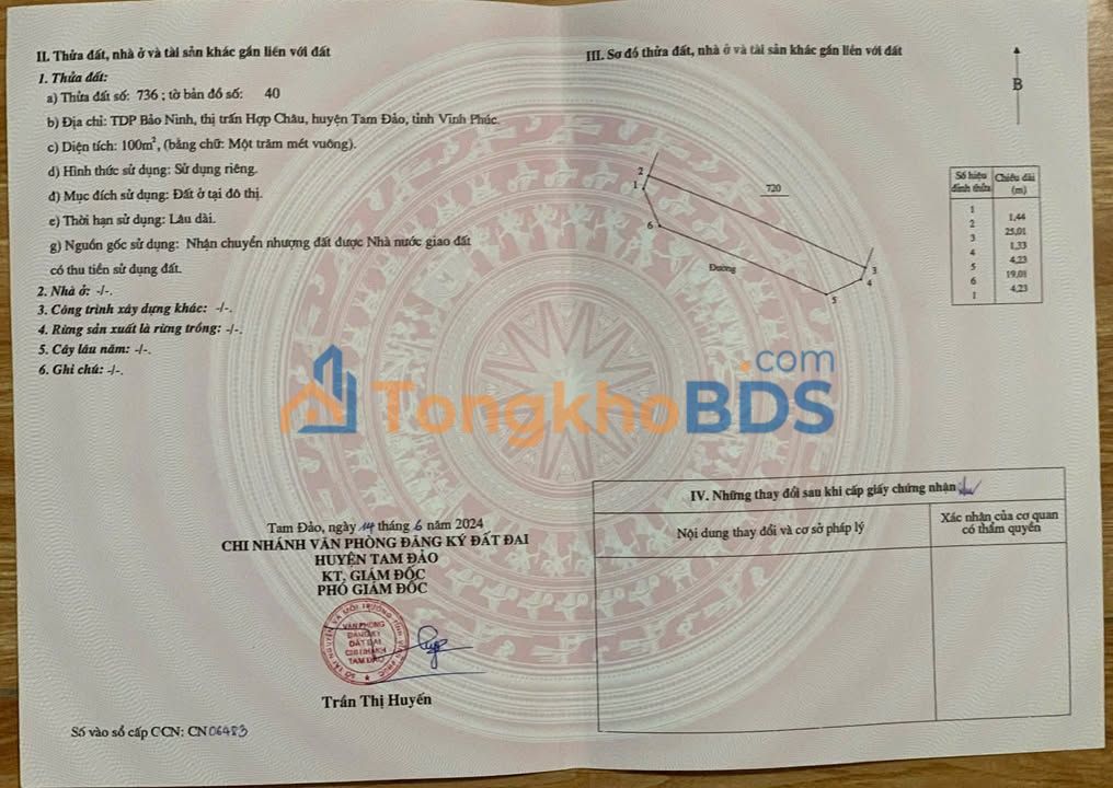 Đất đấu giá Bảo Phác Tam Đảo - 100m² lô góc 3 mặt tiền, view đồng thoáng đãng