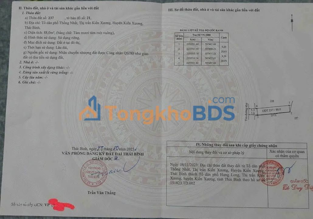 Đất nền Mặt tiền Võ Nguyên Giáp, Kiến Xương 88m² - Sổ sẵn, giá đầu tư