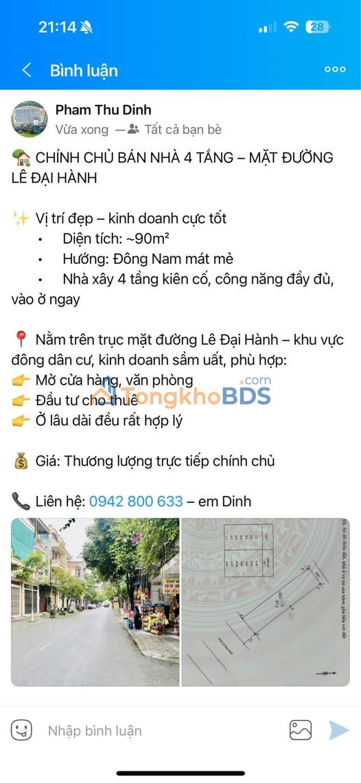 Nhà Mặt Tiền Lê Đại Hành, Thái Bình 90m² Kinh Doanh Đỉnh Cao