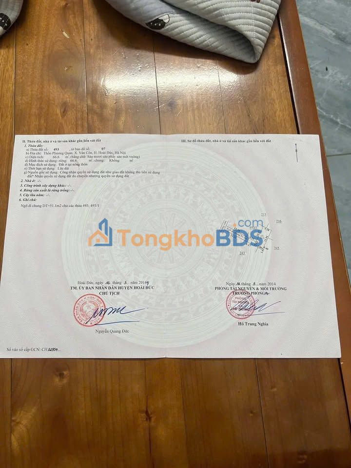 Bán đất Phương Quan, Hoài Đức 66.8m² - Chính chủ gửi bán, giá 3.74 tỷ