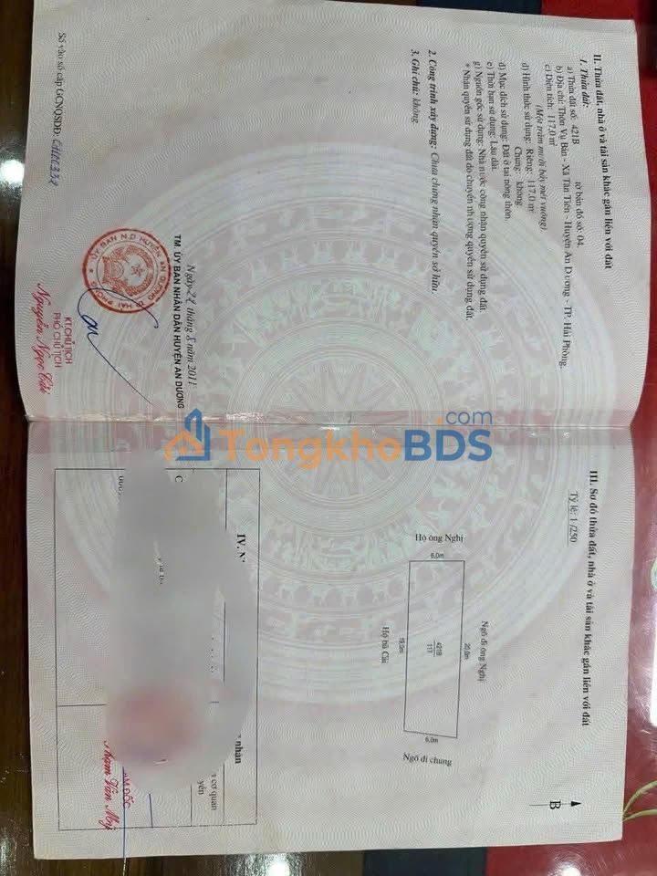 Bán Đất Thổ Cư 116m² Sổ Đỏ Riêng Tại Xã Tân Viên, An Lão - 790 Triệu