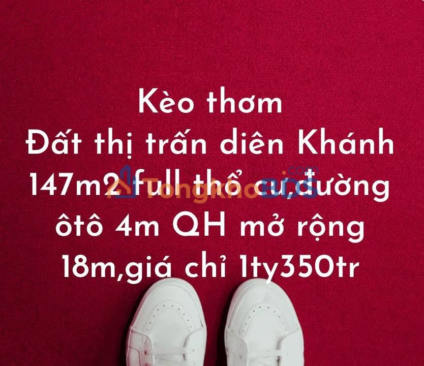 Đất Thị trấn Diên Khánh 147m² Full Thổ Cư - Giá 1.35 Tỷ