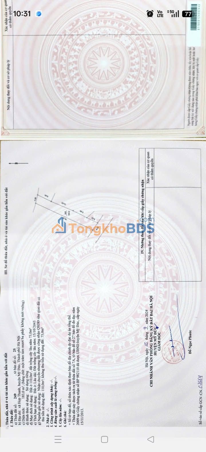 Đất Hợp Thanh Mỹ Đức 183m² - Sổ Đỏ Chính Chủ, Giá Tốt