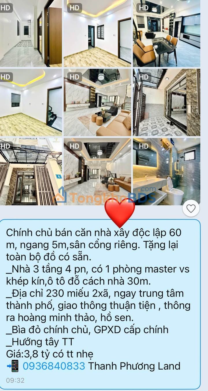 Nhà Độc Lập 60m² Miếu Hai Xã - 3 Tầng 4PN, Tặng Toàn Bộ Nội Thất, Giá 3.8 Tỷ