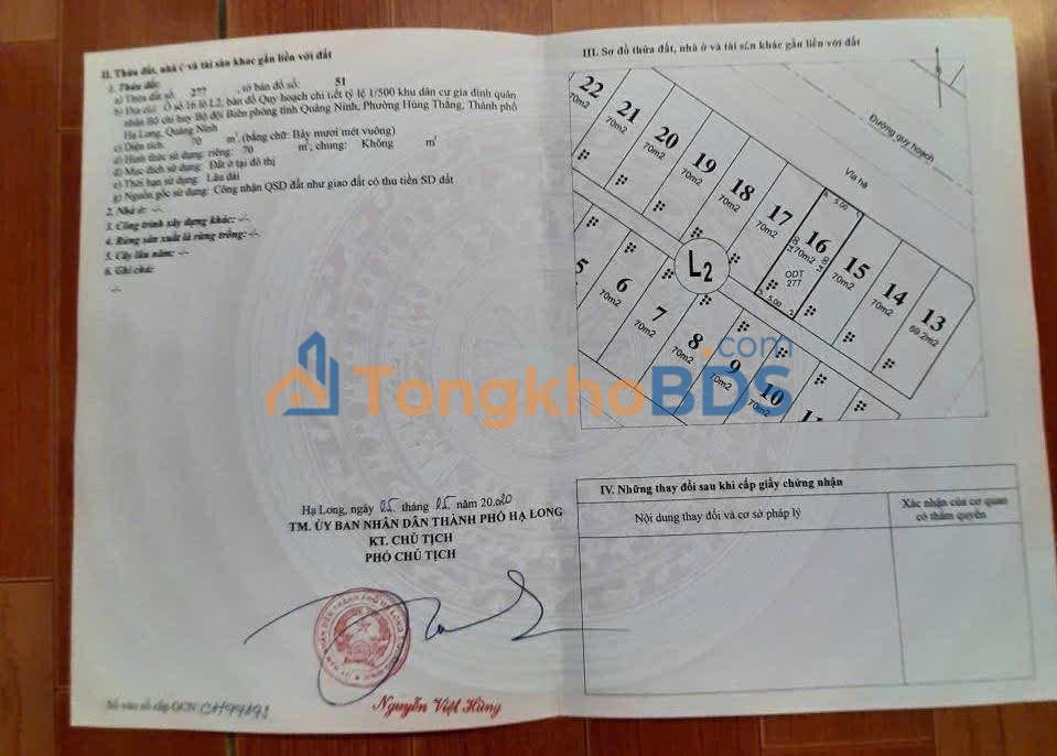 Đất nền Hùng Thắng Hạ Long 70m² sổ đỏ - Gần KĐT Xã Hội