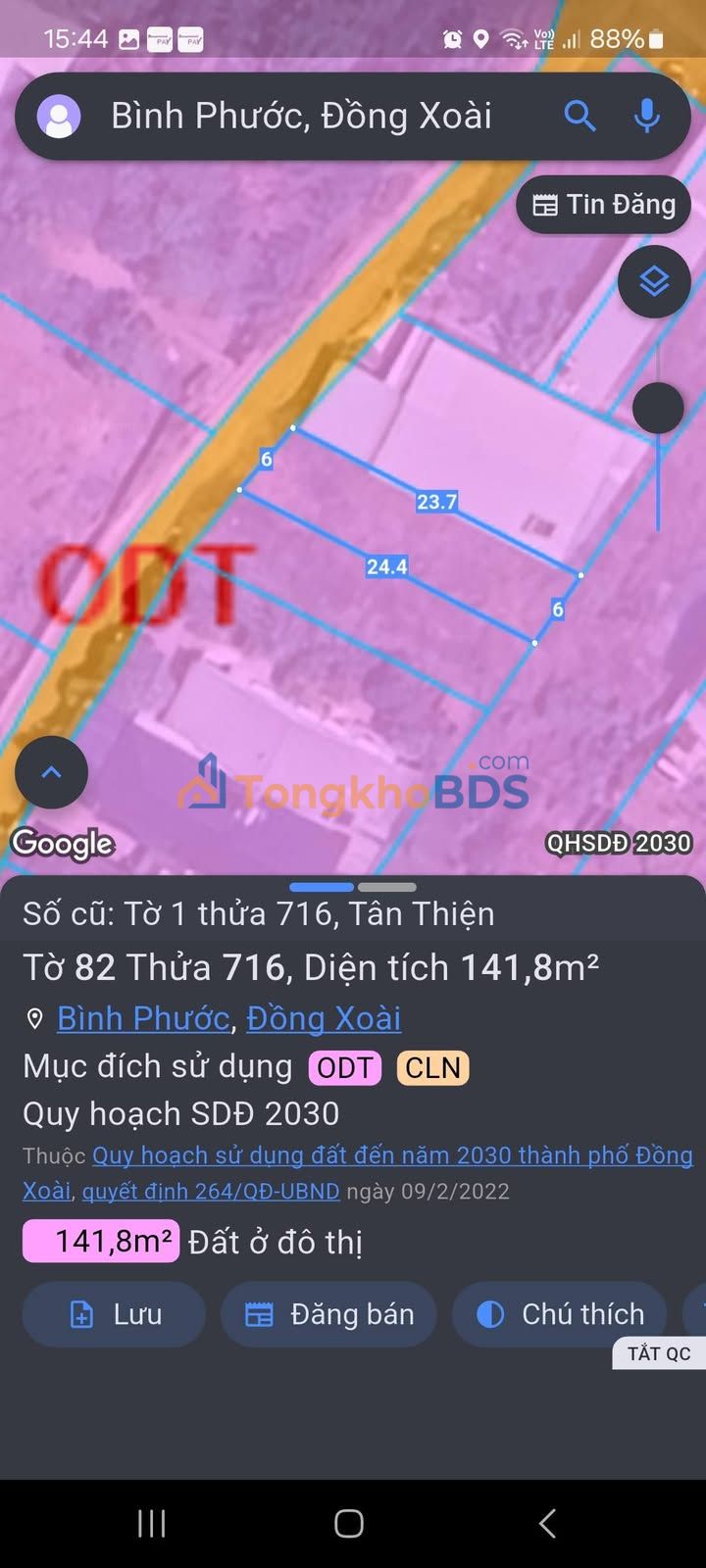 Đất nền Đồng Xoài 144m² - Hướng Bắc, Sổ Đỏ Thổ Cư - Giá 850 Triệu