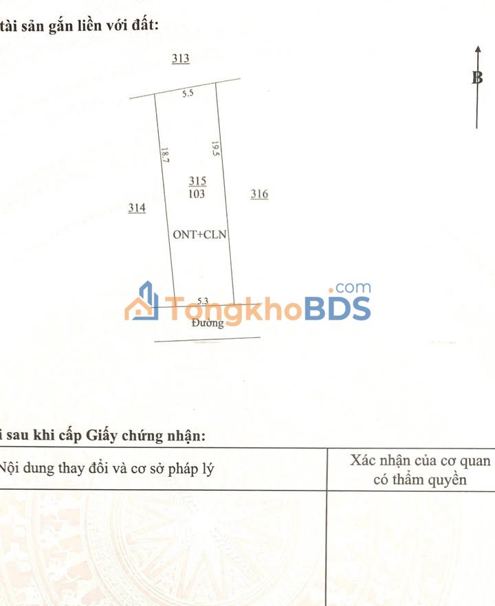 Bán đất Nam Định 103m² - Sổ hồng chính chủ, gần chợ Trực Cường