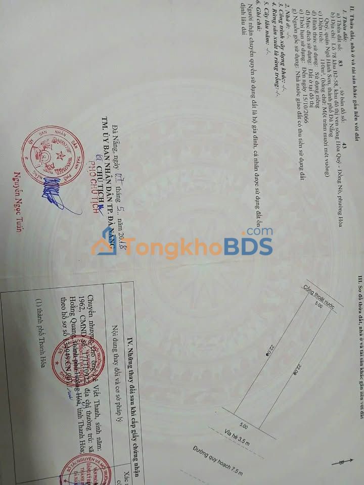 Đất Vàng Mặt Tiền Phan Huỳnh Điểu, Sơn Trà - 110m² Hướng Đông Nam, Giá 5 Tỷ X